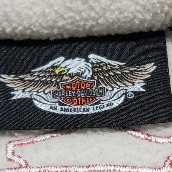 Vintage Harley Davidson Unisex Full-Zip Fleece Jacket with Writing Logo Size M - Picture 14 of 16